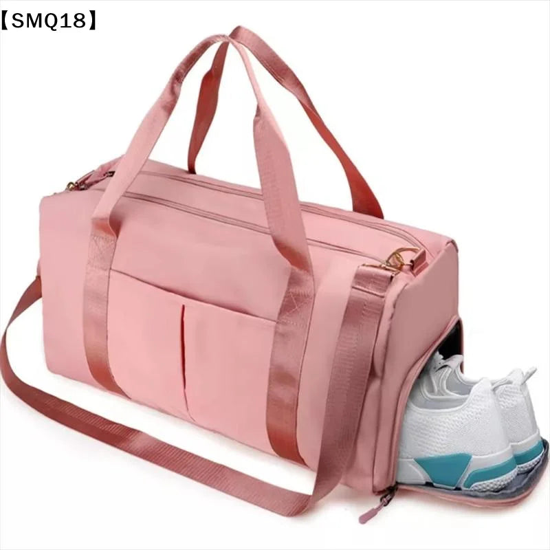 Gym Bag with Shoe Compartment and Wet Bag Airplane Travel Duffel Bag Sports Fitness Tote Bag for Swimming Yoga【Smq】